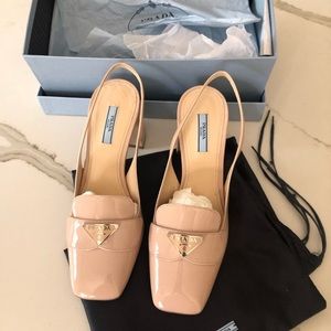 Beautiful Prada blush sling back shoes